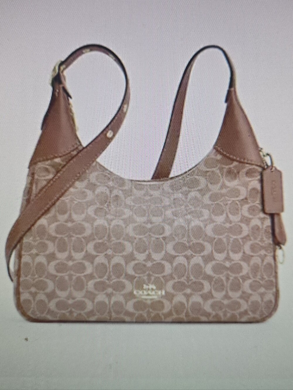 COACH ELLA SHOULDER BAG SIGNATURE CHENILLE color GOLD/Light Khaki/Vintage Brown